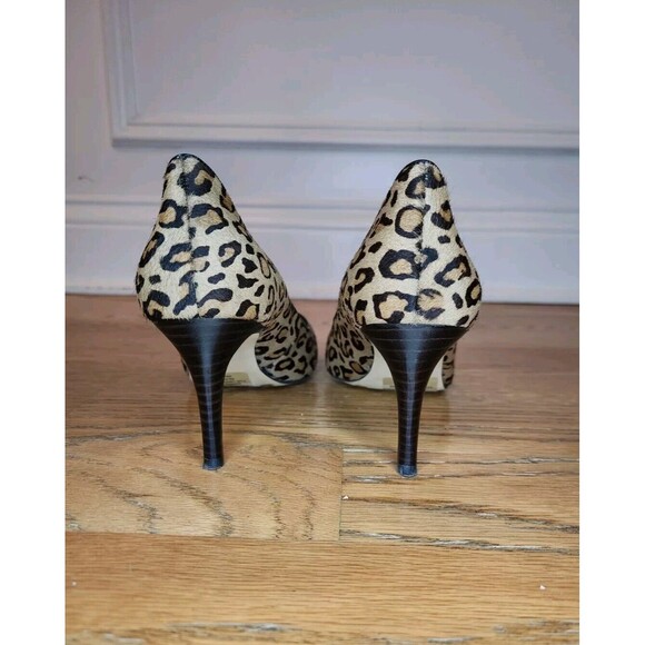 Banana Republic Calf Hair Leopard Print Leather Pump Heels Size 8 - Picture 14 of 14